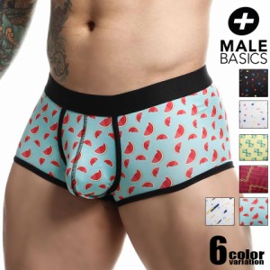 MaleBasics/メイルベーシックス Malebasics Sexy Pouch Trunk 立体縫製 総柄 光沢 スイカ スクエアボクサー モッコリ ボクサーパンツ　男