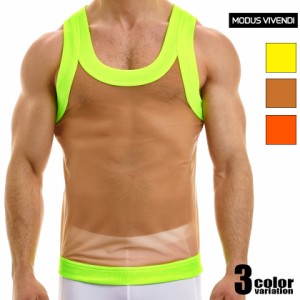 ModusVivendi/モダス ビベンディ タンクトップ　Muslin Tanktop 透け シースルー　メッシュ 袖なし　ノースリーブ　スリーブレス　メンズ