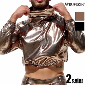 RUFSKIN/ラフスキン ORO メタリック 光沢　タートルネック メンズ　トップス　ファッション　スポーツウェア　ジムウェア ショート へそ