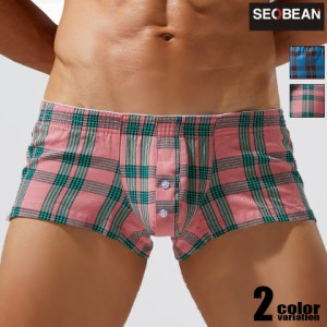 SEOBEAN/セビン ショートトランクス　立体縫製 CHECKERED FIT TRUNKS 230507 チェック柄　コットン100% 男性下着　メンズ　パンツ