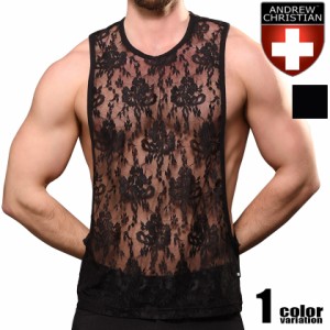 AndrewChristian/アンドリュークリスチャン UNLEASHED Lace Gym Tankフラワーレースタンクトップ 花柄 透け シースルー メンズ