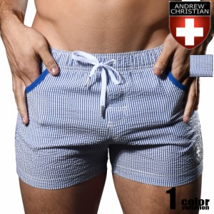 AndrewChristian/アンドリュークリスチャン Hamptons Swim Shorts ショートパンツ型水着　スイムウェア　メンズ ピンストライプ 縦縞