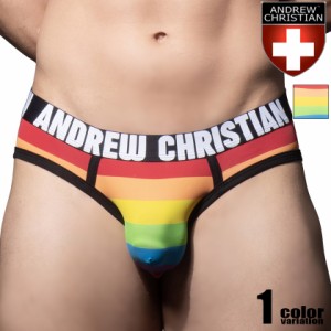 AndrewChristian/アンドリュークリスチャン Pride Stripe Brief w/ ALMOST NAKED レインボー プライド オルモストネイキッド 立体縫製 男