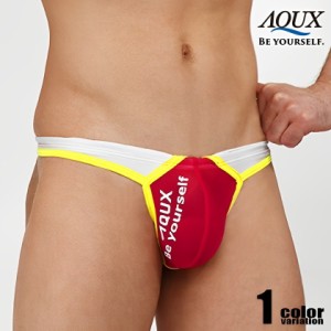 AQUX/アックス Thong Bikinis "Sheer Red" スイムウェア Tバック型 メンズ水着 海水パンツ 海パン 男性水着 ビーチウェア AQUX 競パン aq