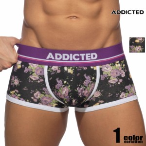 ボクサーパンツ メンズ ADDICTED/アディクティッド VIOLET FLOWERS TRUNK 花柄 フラワー ボクサーパンツ 男性下着 メンズ パンツ 立体縫