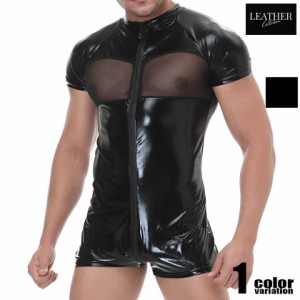 Leather collection/レザーコレクション wild suit フェイクレザー ボディスーツ マッスル メンズ 光沢感 ワイルド セクシー コスチュー
