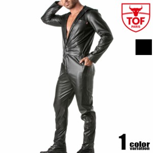 TOF PARIS/Trends Of Friends Kinky Mecano Suits for menフェイクレザー フード付き 上下一体型 つなぎ 長袖 長ズボン メンズ