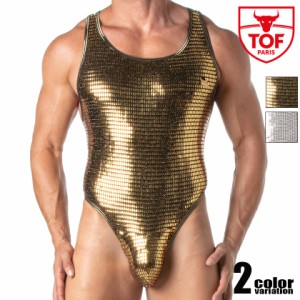 TOF PARIS/Trends Of Friends Glitter Body Thong Gold for menスパンコール Tバック型 レオタード ボディスーツ メンズ セクシー 光沢 