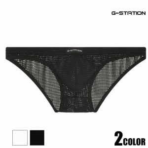 G-Station/ジーステーション モッコリフロント ソフト＆ビックホールメッシュ ビキニブリーフ 男性下着 通気性 ネットメッシュ 透け 立体