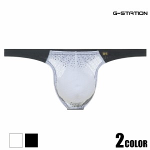 G-Station/ジーステーション フロントメッシュ モノクロ  Tバック 男性下着　メンズ　タグレス モッコリ 立体縫製 フルバック