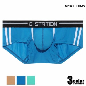 【G-Station/ジーステーション】Mスキン スポーティサイドライン ショートボクサー ボクサーパンツ メンズ 男性下着 タグレス しっとり 