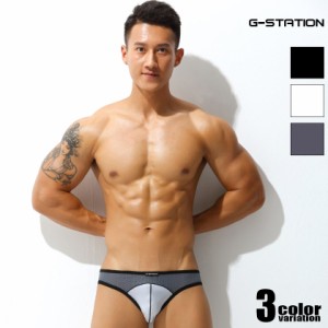 【G-Station/ジーステーション】ツルツル ソフトメッシュ ビキニ メンズ 男性下着 タグレス 通気性 セクシー 透け モッコリ フルバック