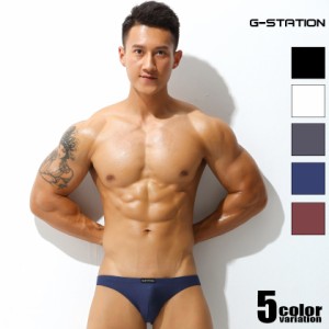 G-Station/ジーステーション シルク混 透けメッシュ ビキニブリーフ 男性下着 ローライズ 立体縫製  フルバック メッシュ