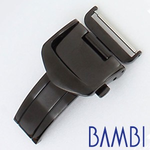 BAMBI Dバックル バンビ 腕時計用バックル 三つ折れプッシュ式 ベルト幅:16mm対応 ユニセックス メンズ レディース Dバックル ZB0007N