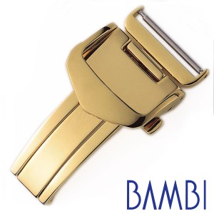 BAMBI Dバックル バンビ 腕時計用バックル 三つ折れプッシュ式 ベルト幅:16mm対応 ユニセックス メンズ レディース Dバックル ZG0007N