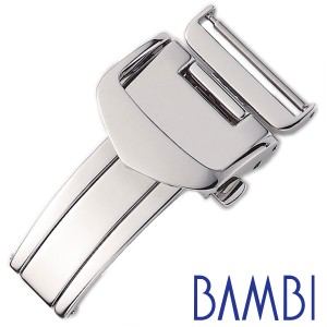 BAMBI Dバックル バンビ 腕時計用バックル 三つ折れプッシュ式 ベルト幅:16mm対応 ユニセックス メンズ レディース Dバックル ZS0007N
