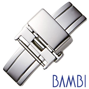 BAMBI Dバックル バンビ 腕時計用バックル 観音プッシュ式 ベルト幅:18mm対応 ユニセックス メンズ レディース Dバックル ZS010P