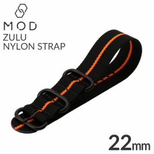 MOD ズールーナイロンストラップ 腕時計ベルト ZULU NYLON STRAP 時計バンド メンズ 腕時計ベルト BT-NYL-22-BKOR-BK 