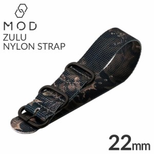 MOD ズールーナイロンストラップ 腕時計ベルト ZULU NYLON STRAP 時計バンド メンズ 腕時計ベルト BT-NYL-22-GS-RT-BK 