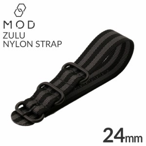 MOD ズールーナイロンストラップ 腕時計ベルト ZULU NYLON STRAP 時計バンド メンズ 腕時計ベルト BT-NYL-24-BKGY-BK 