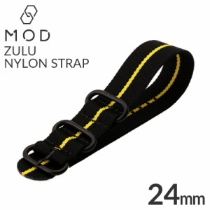 MOD ズールーナイロンストラップ 腕時計ベルト ZULU NYLON STRAP 時計バンド メンズ 腕時計ベルト BT-NYL-24-BKYE-BK 