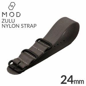 MOD ズールーナイロンストラップ 腕時計ベルト ZULU NYLON STRAP 時計バンド メンズ 腕時計ベルト BT-NYL-24-GY-BK 