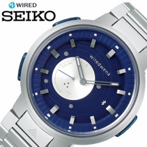[2021年1月15日発売] SEIKO 腕時計 セイコー 時計 ワイアード  WIRED wiredwena×攻殻機動隊  メンズ腕時計 ブルー AGAB704 正規品 wena 