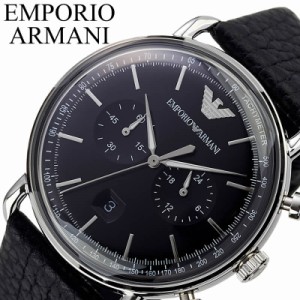 エンポリオ アルマーニ 時計 EMPORIO ARMANI 腕時計 アビエイター AVIATOR メンズ/ブラック AR11143 [ アナログ シルバー レザー ラウン