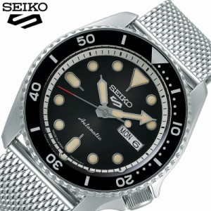 セイコー 5スポーツ 時計 SEIKO 5 Sports 腕時計 スーツ スタイル Suits Style メンズ/ブラック SBSA017 人気 ブランド 防水 カレンダー 