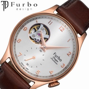 フルボ デザイン シェイブオフ 腕時計 Furbo design Shave off 時計 メンズ NF03W-PG 男性 ホワイト ブラウン 機械式 自動巻き 人気 大人