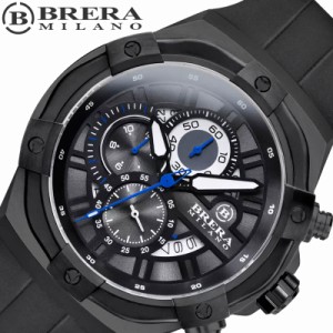 ブレラミラノ 腕時計 BRERA MILANO 時計 スーパースポルティーボ  エヴォ SUPERSPORTIVO EVO メンズ 腕時計 ブラック クロノグラフ BMSSQ