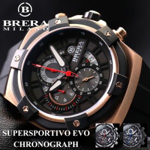 ブレラミラノ 腕時計 BRERA MILANO 時計 スーパースポルティーボ エヴォ SUPERSPORTIVO EVO メンズ 男性 腕時計 ブラック 黒 クロノグラ