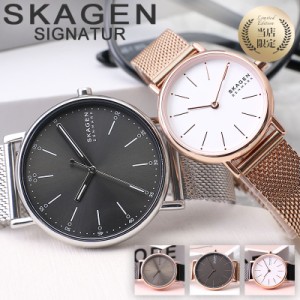 【当店 限定】スカーゲン 腕時計 SKAGEN 時計 SIGNATUR メンズ レディース 男性 女性 向け 人気 ブランド 革 ベルト セット レザー メッ