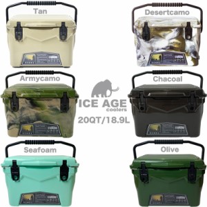 ICE AGE cooler (アイスエイジ) クーラーボックス 20QT 18.9L / ILC020tan ソロキャンプ向け カヤックフィッシング 充実のオプション装備