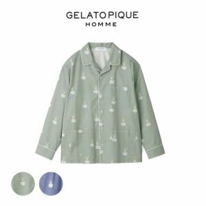 SALE40%OFF GELATO PIQUE HOMME スリープベア柄シャツ phft234981 ジェラピケ パジャマ ルームウェアー メンズ 部屋着 トップス くま USA