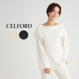 CELFORD パール付きチュニックブラウス cwfb241003 レディース トップス コットンパールネックレス  パーティー 入園入学準備