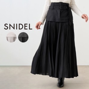 SALE50%OFF SNIDEL スナイデル ダブルベルトプリーツスカート swfs235128 レディース ロングスカート 上品 モード ウエストマーク スタイ