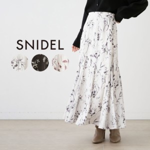 SALE50%OFF SNIDEL パネルフレアスカート swfs235137 レディース ロングスカート フラワー柄 花柄 ヘムライン 上品 スタイルアップ オケ