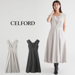 CELFORD セルフォード タフタジャンパードレス cwfo241100 レディース ワンピース ロング丈 フレア サステナブル 入学式 卒業式