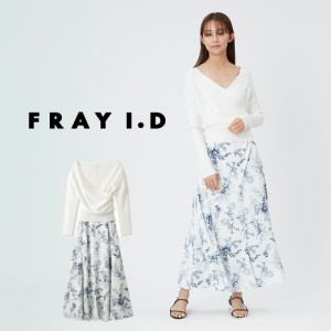 FRAY I.D フレイアイディー カシュクールニットコンビワンピース fwno241093 レディース ドレス ロング丈 フレアスカート