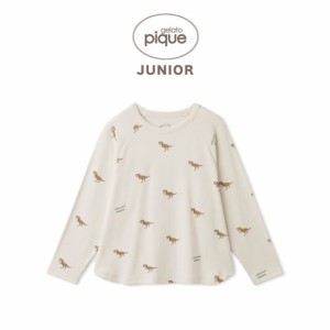 gelato pique JUNIOR ダイナソー柄ロングTシャツ pjct241438 ジェラピケ 子供服 キッズ 130サイズ 140サイズ トップス ルームウェア パジ