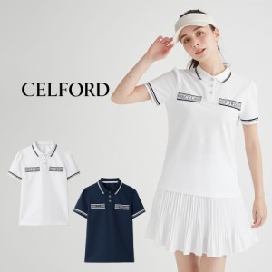 CELFORD GOLF ロゴジャガードカノコポロシャツ cwct241031 レディース トップス ゴルフウェア 半袖 吸水速乾 抗菌消臭機能 