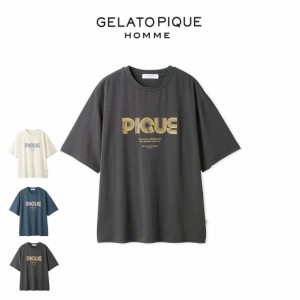 GELATO PIQUE HOMME レーヨンロゴTシャツ pmct241913 メンズ トップス 部屋着 ルームウェア パジャマ 半袖 新生活