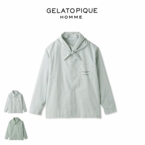 GELATO PIQUE HOMME ストライプシャツ phft241961 メンズ トップス 部屋着 ルームウェア パジャマ 新生活 ギフト プレゼントにおすすめ