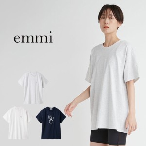 emmi atelier エミ アトリエ ewcロゴTシャツ 13wct242012 レディーストップス ヨガウェア スポーティー フィットネス ジムウェア ビック