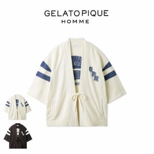 GELATO PIQUE HOMME エアモコカレッジピケチャン phnt242929 メンズ トップス 部屋着 ルームウェア パジャマ 羽織 軽量 お風呂上がり ギ