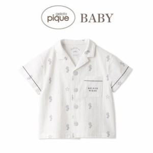 gelato pique baby ベビー タツノオトシゴ柄シャツ pbft242419 ジェラピケ 赤ちゃん 部屋着 ルームウェア トップス パジャマ