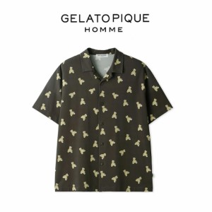 GELATO PIQUE HOMME 接触冷感 ベアプリントカットソーシャツ pmct242925 メンズ トップス 部屋着 ルームウェア パジャマ