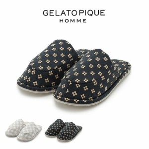 GELATO PIQUE HOMME ジェラートピケオム クッキー総柄ルームシューズ phgs242903 ジェラピケ スリッパ メンズ ベーシック ロゴ 新生活 ギ