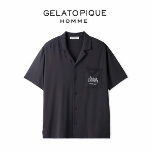 GELATO PIQUE HOMME ジェラートピケ オム COOLレーヨンロゴシャツ pmct242292 メンズ トップス 部屋着 接触冷感 ルームウェア パジャマ 